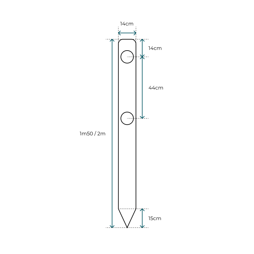 Piquet ranch d'angle à 90°