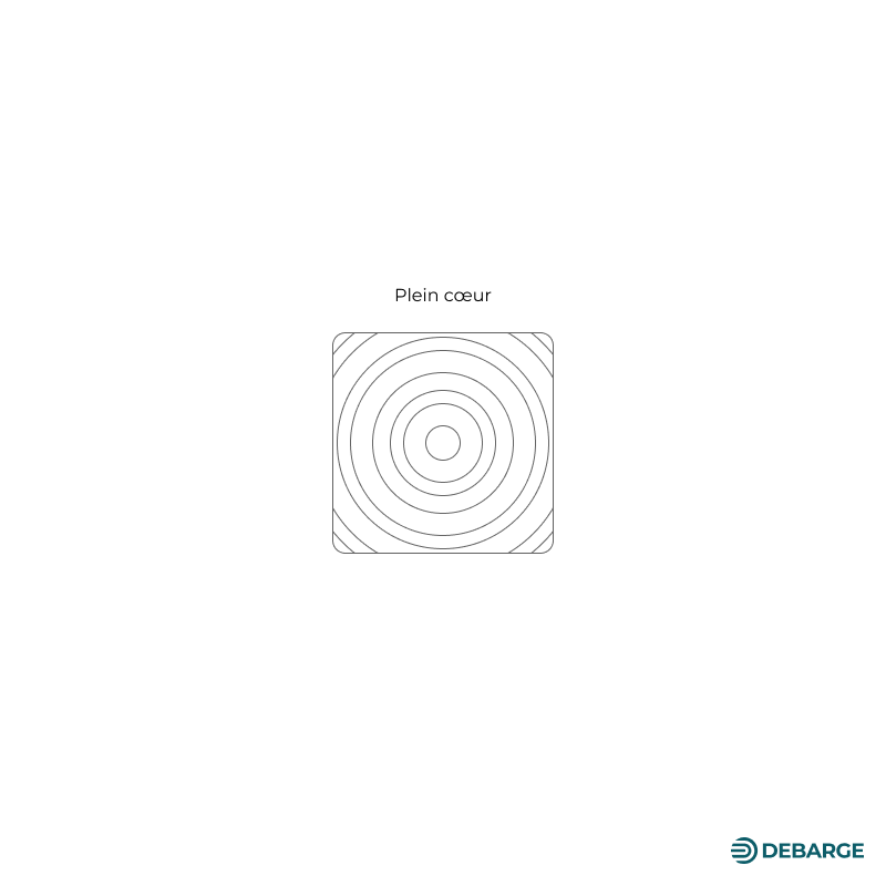 Poteau carré massif plein coeur